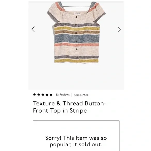Madewell Button-Front Striped Top - Picture 6 of 6